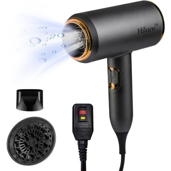 Ionic Hair Dryer with Diffuser,1875W Professional Salon Blow Dryer